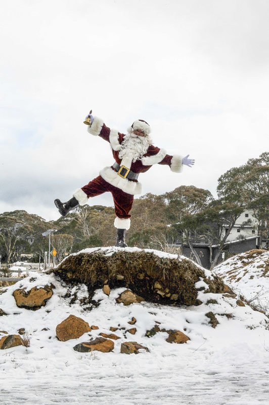 The Real Santa dancing in the Snow