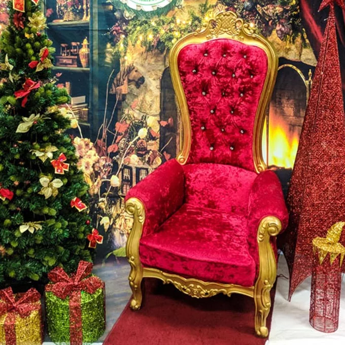 Regal Red Gold Throne - The Real Santa